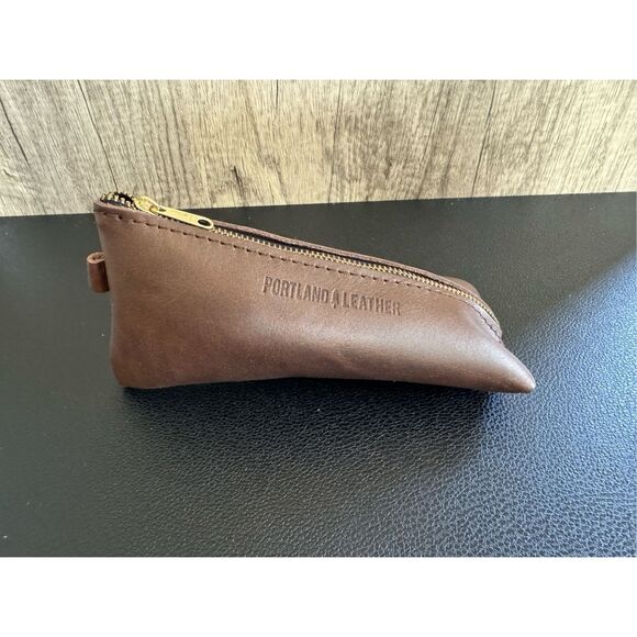 Portland Leather Handbags - SOLEIL Alpine Pouch Artist Pouch Leather Makeup Bag Sunglasses Case